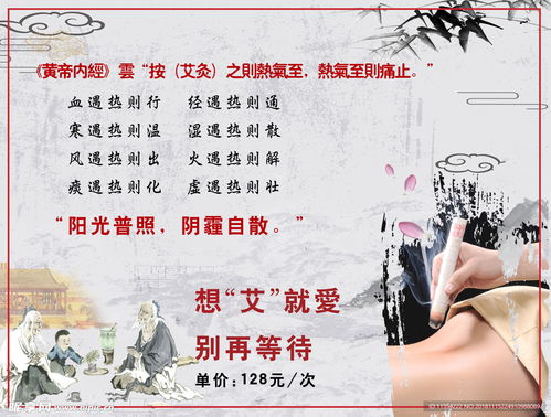 中医养生 艾炙展板海报设计图